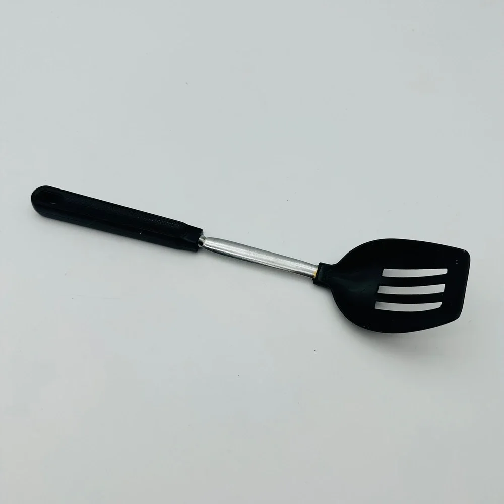 Ekco USA Vintage Slotted Spatula Black Nylon Stainless Steel 12 Inch